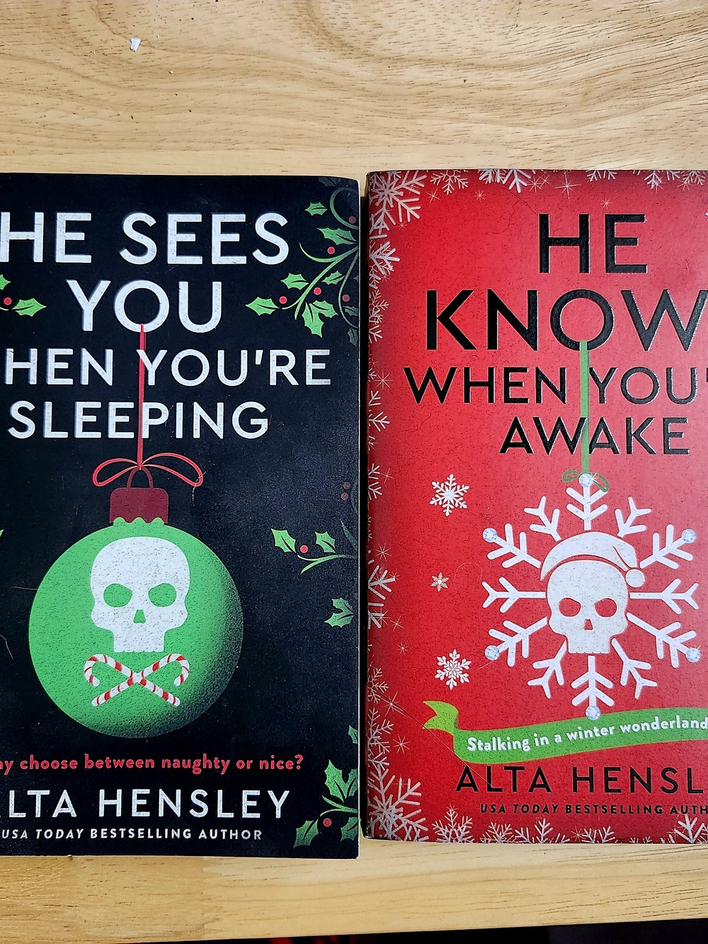 Holiday Thriller Book Duo by Alta Hensley - Black & Red Covers